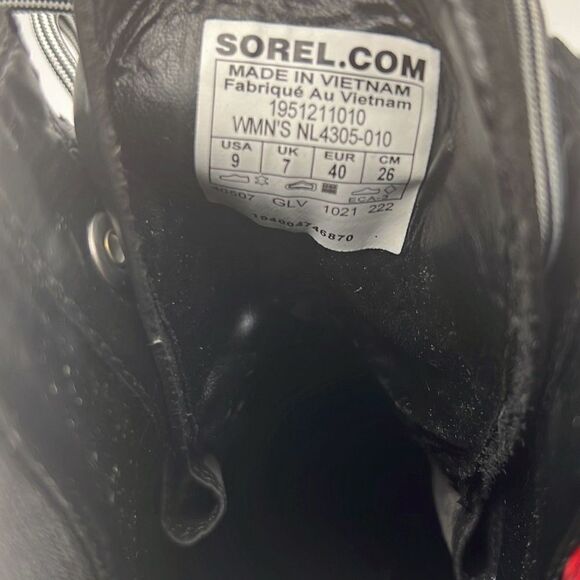 Sorel Brex Lace-Up Waterproof Bootie Heel Cozy Lace BLK Boots Women Size 9 NWB - Picture 3 of 12